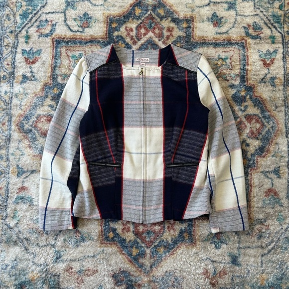 Merona Checkered Zip-up Light Jacket Size XS - Picture 1 of 4
